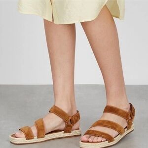 Vince Elian Suede Flatform Sandals Sz 8